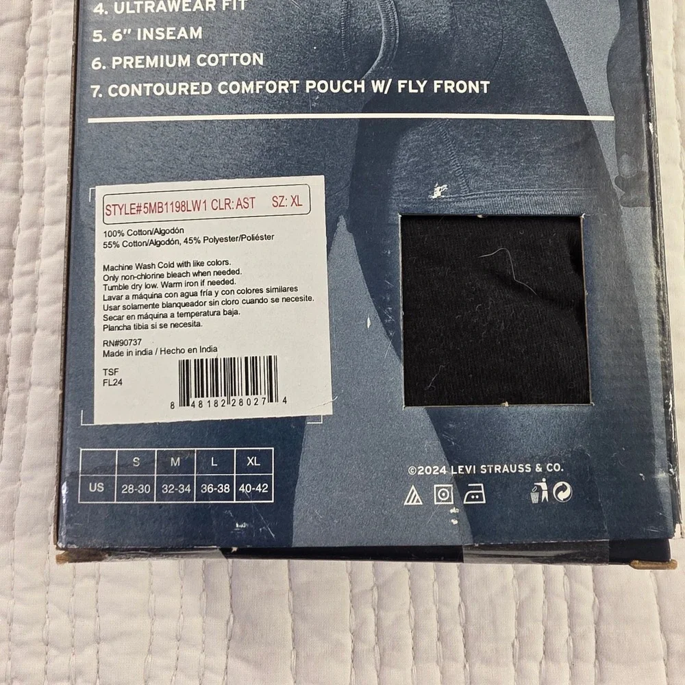 Levi's Mens XL 5-Pack Cotton Boxer Briefs 6